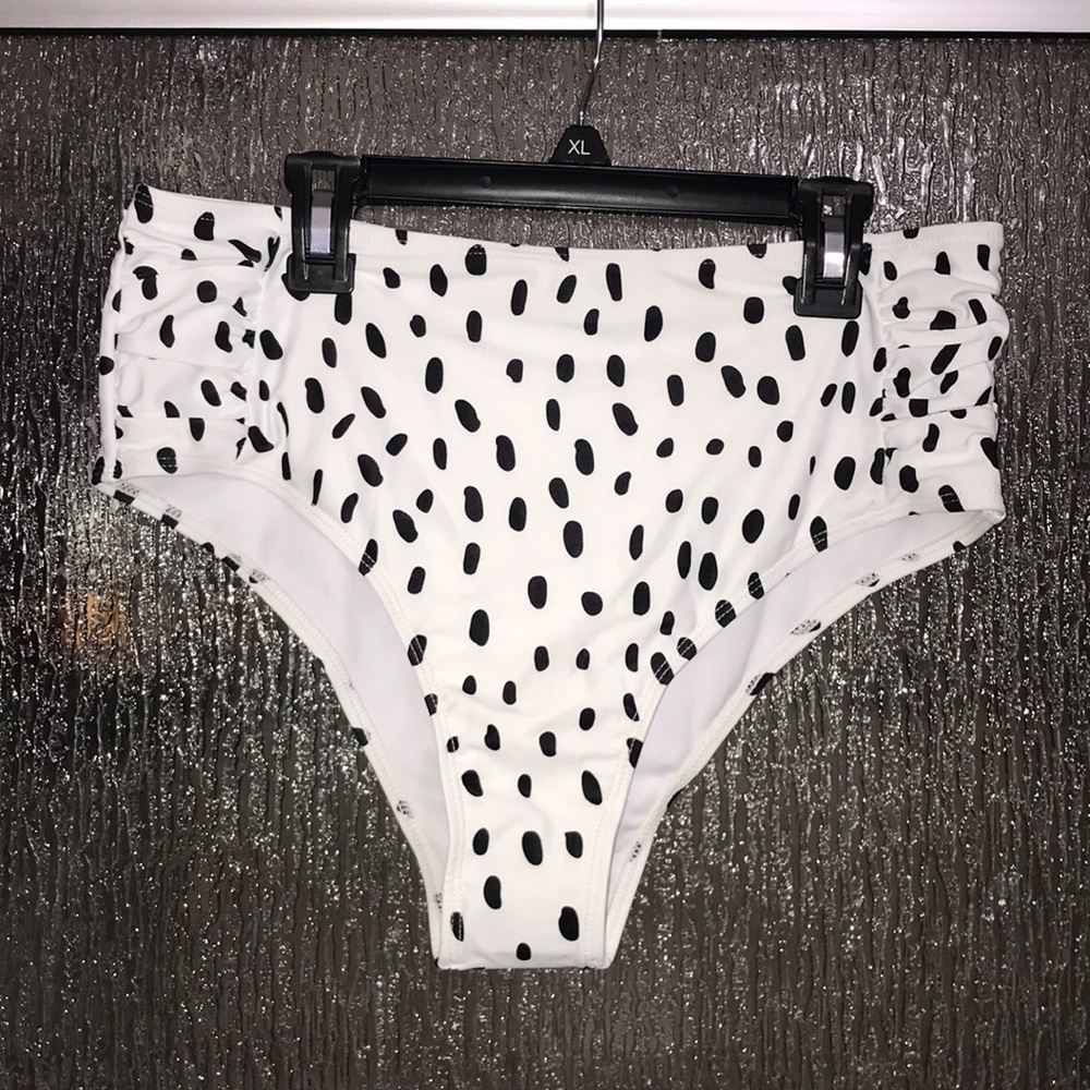 SHEIN High Waisted Dalmatian Print Swim Bottoms